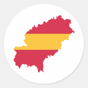 Ibiza map flag Spain Classic Round Sticker