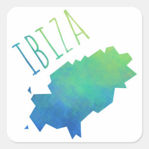 Ibiza Map Square Sticker