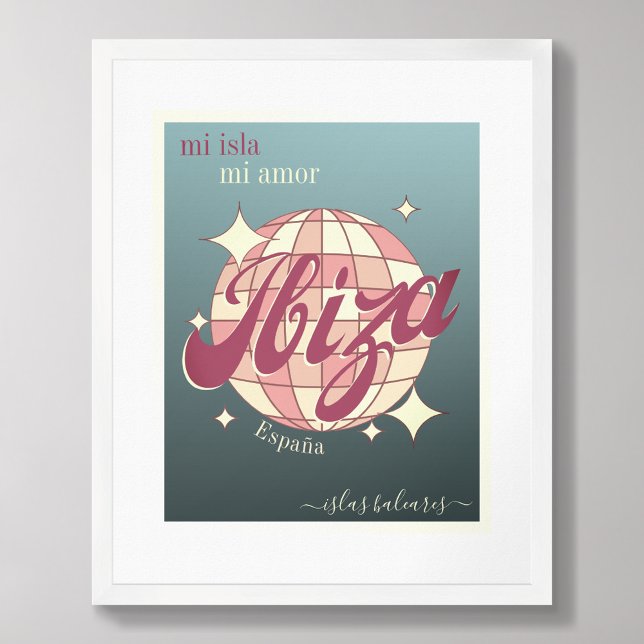 Ibiza Spain balearic Island elegant blue Poster  (Creator Uploaded)