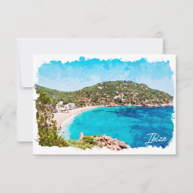 Ibiza Spain Beach Landscape Travel Card (Front)