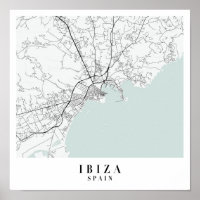 Ibiza Spain Blue Water Street Map