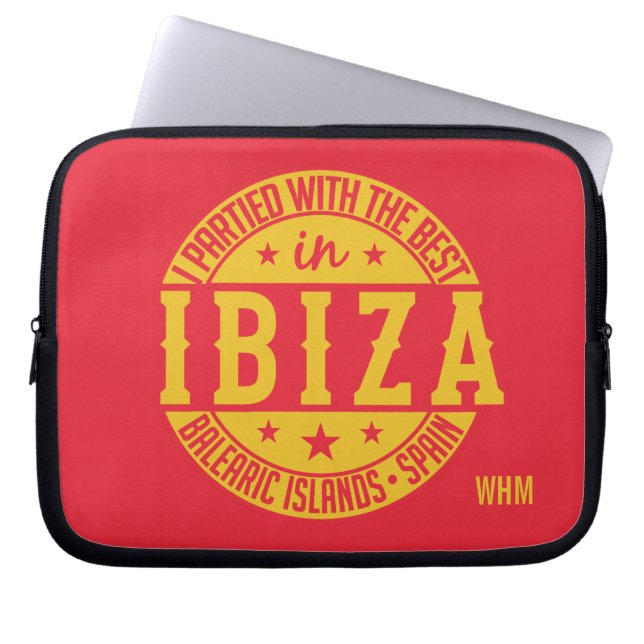 IBIZA Spain custom monogram laptop sleeves (Front)