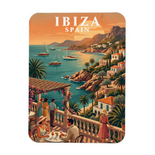 Ibiza Spain Fridge Magnet Vintage Travel Art