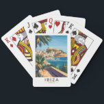 Ibiza Spain Illustration Travel Art Vintage Playing Cards<br><div class="desc">Ibiza retro vector travel design. Ibiza is one of the Balearic islands,  an archipelago of Spain in the Mediterranean Sea.</div>