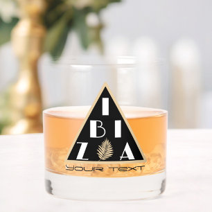 Ibiza Spain logo modern beach bar Whiskey Glass