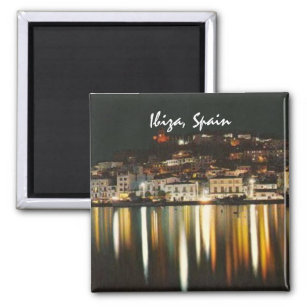 Ibiza Spain Nighttime Fridge Magnet Souvenir