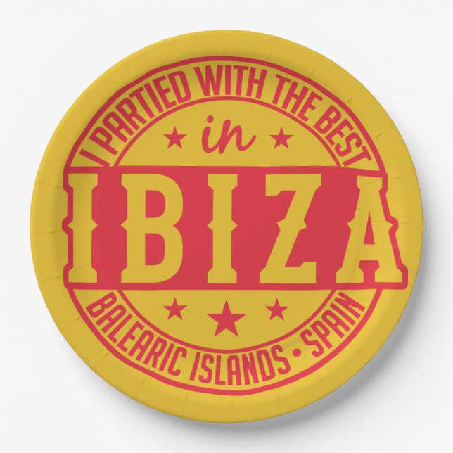IBIZA Spain paper plates (Front)