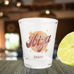 Ibiza Spain Party Disco ball Retro Vintage  Shot Glass