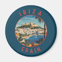 Ibiza Spain Retro Distressed Circle