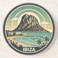 Ibiza Spain Rock of Es Vedra Travel Art Badge
