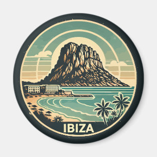 Ibiza Spain Rock of Es Vedra Travel Art Badge Magnet