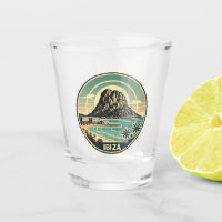 Ibiza Spain Rock of Es Vedra Travel Art Badge
