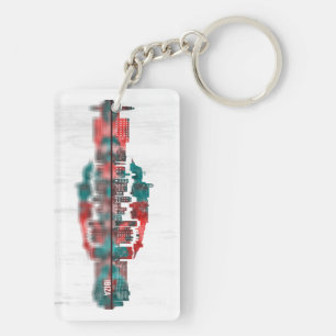 Ibiza Spain Skyline Key Ring