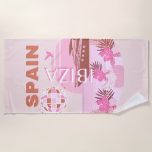 Ibiza, Spain, Travel Art, Preppy Art, Pastel Beach Towel