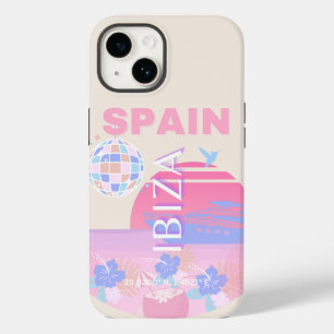 Ibiza, Spain, Travel Art, Preppy Art, Pink Case-Mate iPhone 14 Case