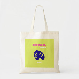 Ibiza, Spain, Travel Art, Preppy, Green Tote Bag