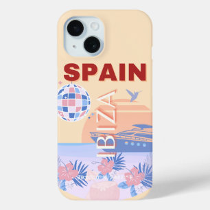 Ibiza, Spain, Travel Art, Retro Art, Pastel iPhone 15 Case