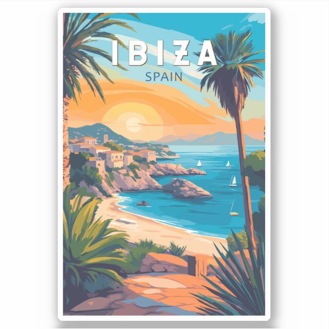 Ibiza Spain Travel Art Vintage (Front)