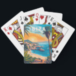 Ibiza Spain Travel Art Vintage Playing Cards<br><div class="desc">Ibiza retro vector travel design. Ibiza is one of the Balearic islands,  an archipelago of Spain in the Mediterranean Sea.</div>