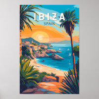 Ibiza Spain Travel Art Vintage