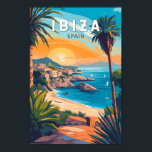 Ibiza Spain Travel Art Vintage Poster<br><div class="desc">Ibiza retro vector travel design. Ibiza is one of the Balearic islands,  an archipelago of Spain in the Mediterranean Sea.</div>