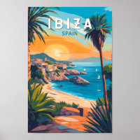 Ibiza Spain Travel Art Vintage