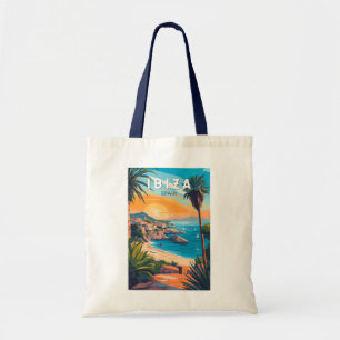 Ibiza Spain Travel Art Vintage Tote Bag