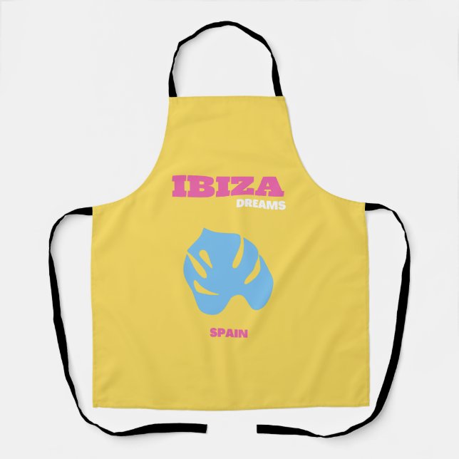 Ibiza, Spain, Travel Art, Yellow Apron (Front)