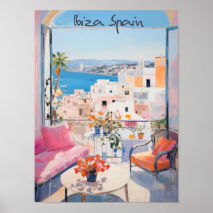 Ibiza Spain Travel City Painting Aesthetic Poster