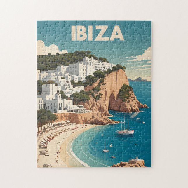 Ibiza, Spain Travel Poster Jigsaw Puzzle (Vertical)