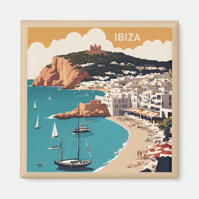 Ibiza, Spain Travel Poster Magnet (Front)