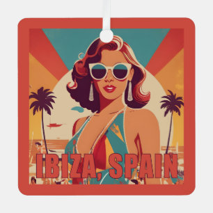 Ibiza, Spain Travel Poster Metal Tree Decoration