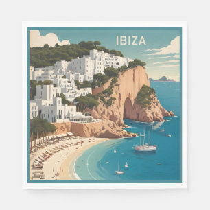 Ibiza, Spain Travel Poster Napkin