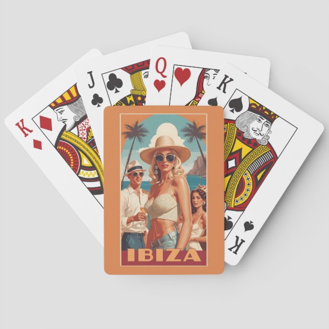 Ibiza, Spain Travel Poster Playing Cards (Back)