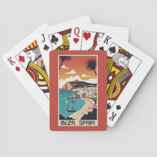 Ibiza, Spain Travel Poster Playing Cards