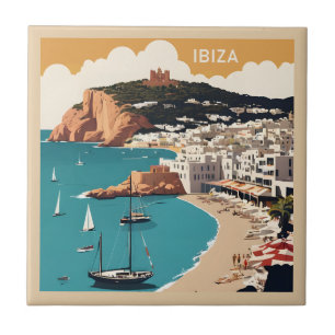 Ibiza, Spain Travel Poster Tile