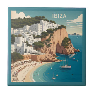 Ibiza, Spain Travel Poster Tile
