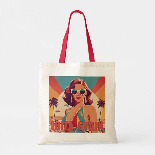 Ibiza, Spain Travel Poster Tote Bag (Back)