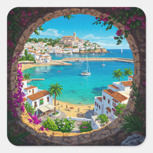 Ibiza Spain Travel Square Sticker