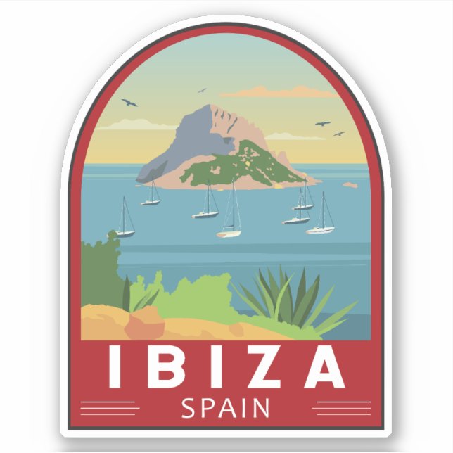 Ibiza Spain Travel Vintage Art (Front)