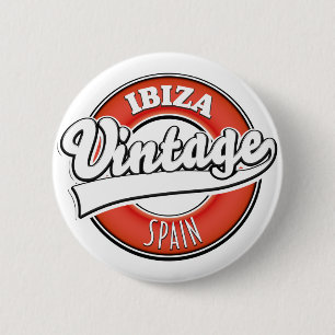 Ibiza spain vintage style logo 6 cm round badge