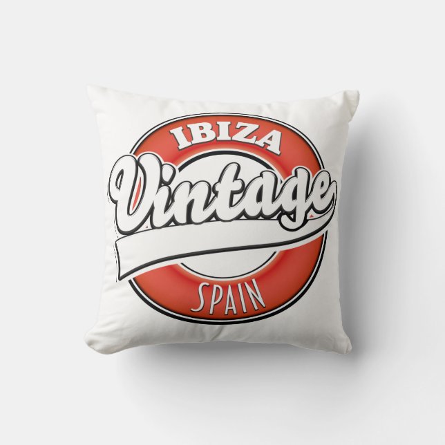 Ibiza spain vintage style logo cushion (Front)