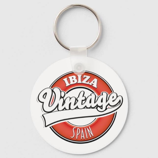 Ibiza spain vintage style logo key ring (Front)