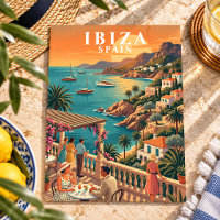 Ibiza Spain Vintage Travel Coastal Terrace