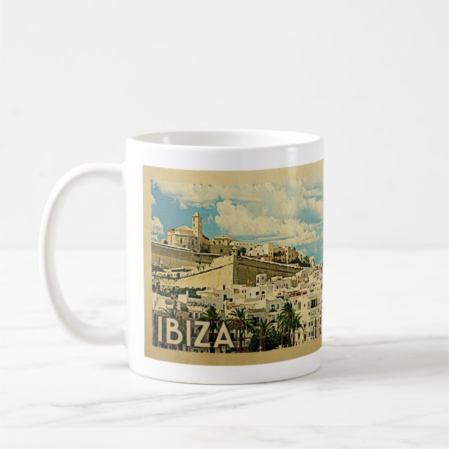 Ibiza Spain Vintage Travel Coffee Mug (Left)
