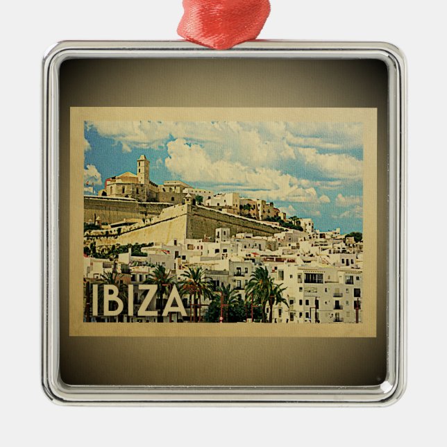 Ibiza Spain Vintage Travel Ornament (Front)