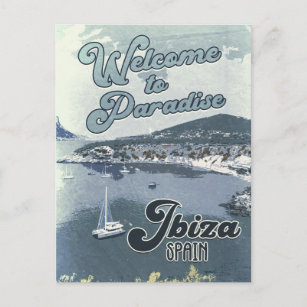 Ibiza Spain Vintage Travel Poster Postcard