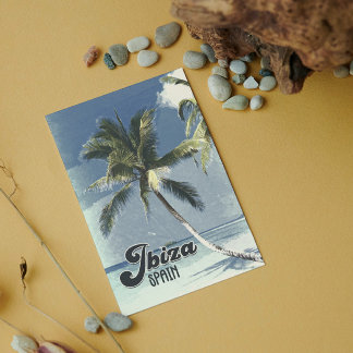 Ibiza Spain Vintage Travel Poster Postcard