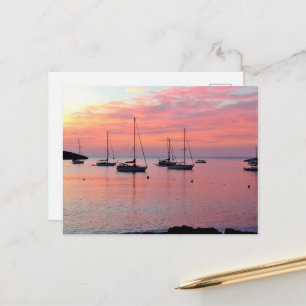 Ibiza Sunset at Portinatx Bay - Sailing Boats Postcard