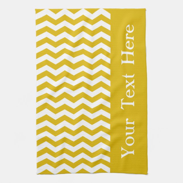 Ibiza Sunset Wave Chevron customisable Tea Towel (Vertical)